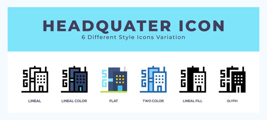 Headquater icon vector design illustration in trendy style