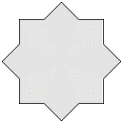 Star shaped geometric pattern. Optical illusion vector. Fine linear details. Eight-pointed abstract star.