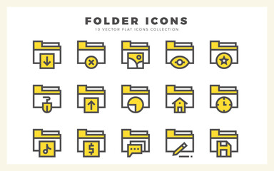 15 Files and Folders Two Color icon pack. vector illustration.