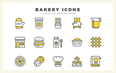 15 Bakery Two Color icons pack. vector illustration.