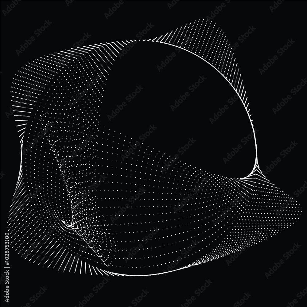 Wall mural Dots in blob Form . Dotted rounded shape Vector Illustration .Lots of halftones form a ring . Design element . Various halftone dots forming round frame . Liquid blob shape.Abstract Geometric dot art 