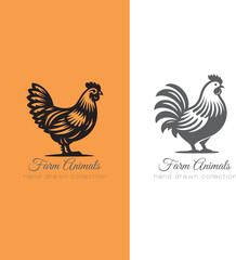 
Hand-Drawn Hen Logos for Farm and Poultry Businesses, Beautiful Hen Silhouette Logos: Perfect for Organic Farms, Vintage Hen Illustrations for Poultry Farm Branding, Rustic Hen Logo Design.