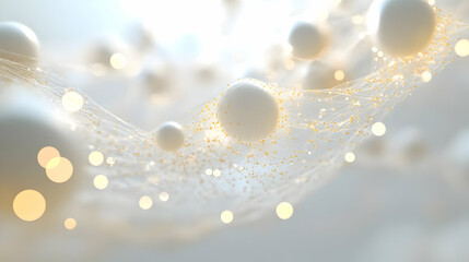 3D Bokeh Circles Transforming into Network Nodes - Macro Shot of Out-of-Focus Lights Connecting to Showcase Modern Business Ecosystems