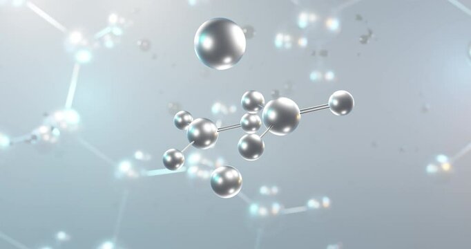 Sodium aluminosilicate rotating 3d molecule, molecular structure of e554, seamless video