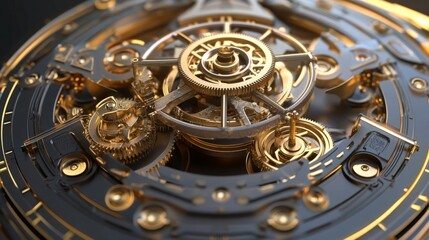 Fototapeta premium mechanism of a futuristic clock