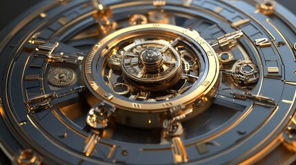 Obraz premium mechanism of a futuristic clock