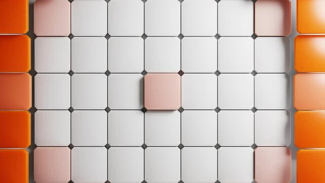 abstract animated 3d square shapes background, slow smooth wave movement,4k loop