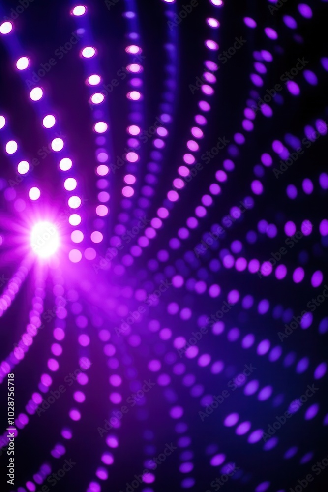 Wall mural purple abstract bokeh background with light rays and blurred circles