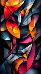 Obraz premium Abstract Composition with Vibrant Colors and Dynamic Shapes
