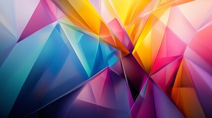 Fototapeta premium Colorful abstract geometric shapes create a vibrant pattern in bright hues blending seamlessly, suitable for a modern artistic backdrop