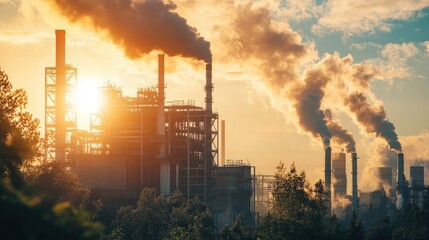 Obraz premium Carbon neutrality in the manufacturing sector involves adopting cleaner production methods.