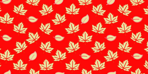 Pattern with autumn leaves. 3d render.