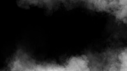 Abstract fire smoke misty fog on isolated black background. Texture overlays. Design element.