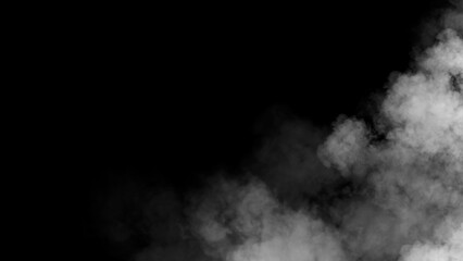 Abstract fire smoke misty fog on isolated black background. Texture overlays. Design element.
