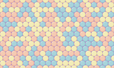 Round dotted pattern with geometric simplicity. Ideal for textile fabrics, wallpaper, or poster prints. Abstract vector design for seamless backgrounds.