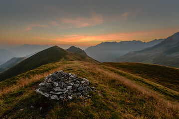view of the Mont Blanc massif in autumn