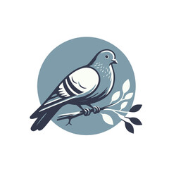 Fototapeta premium Modern pigeon dove vector isolated illustration