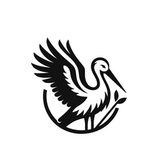 Fototapeta premium Stork isolated vector illustration