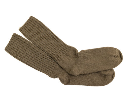 A pair of woolen socks isolated on a white
