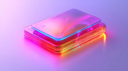 3D Close-Up of Futuristic Holographic Financial Report on Tablet Screen - Leadership, Decision Making & Tech-Driven Analysis for Modern Business