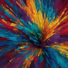 Obraz premium Colorful abstract explosion of vibrant hues including red, orange, yellow, blue, and purple