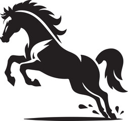 Horse jumping silhouette vector