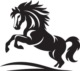 Horse jumping silhouette vector