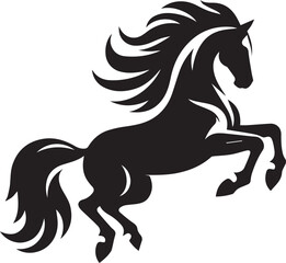 Horse jumping silhouette vector