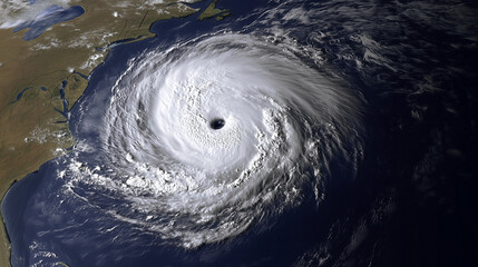 Satellite Image of a Giant Storm System Impacting the Coastline