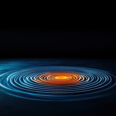 Fototapeta premium Expanding circles of light symbolizing leadership that creates lasting impact