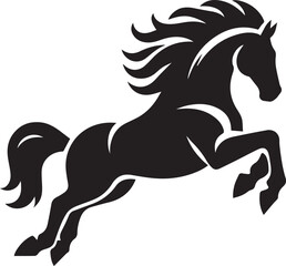 Horse jumping silhouette vector