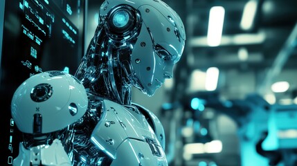 Fototapeta premium Industrial Robots: Examine the significance of industrial robots in manufacturing.