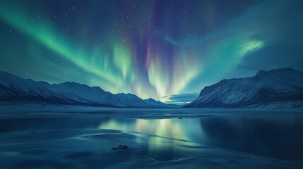 Fototapeta premium Northern Lights Dancing Over the Yukon Wilderness