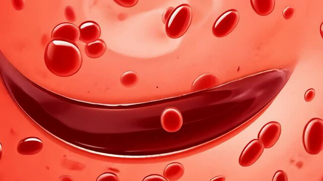 A sickle cell, a crescent-shaped red blood cell, is shown against a background of normal red blood cells
