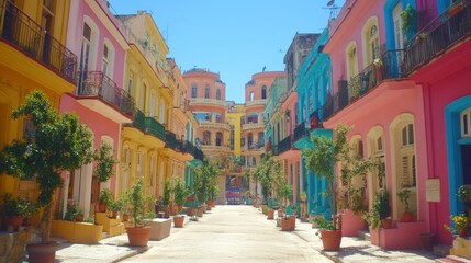 Colorful Street in Havana.