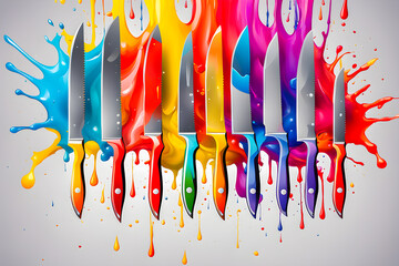 illustration of Knife on the abstract background.