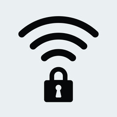 Secured wifi signal icon