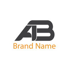 AB logo. CMYK color mode for print. Vector EPS file .Editable color. Free font used.