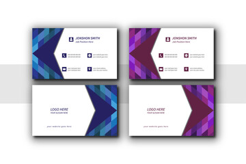 business card design . double sided business card template modern and clean style . 