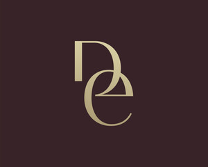 DE letter logo icon design. Classic style luxury initials monogram.