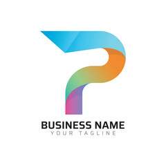p Gradient Colorful 3D Pro Logo
