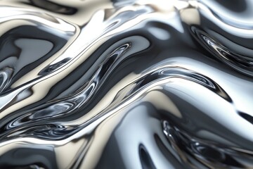 Fototapeta premium Abstract chrome background with liquid texture. This image is great for adding a modern and sleek feel to your designs.