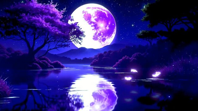 moonlight atmosphere in the mountains