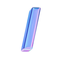 Letter I in chromatic 3D style