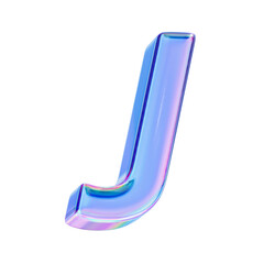 Letter J in chromatic 3D style