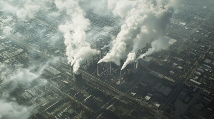 Industrial vs. Residential: Contrasting Environments with Smoke Polluting the Sky, Capturing Ultra-Detailed, Cinematic Light
