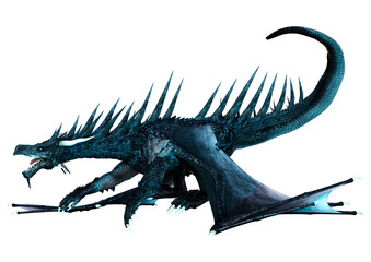 3D Rendering Fairy Tale Dragon on White