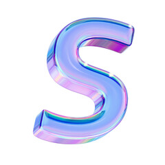 Letter S in chromatic 3D style