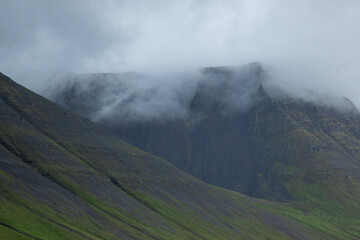 Cloud on the mountain of Iceland