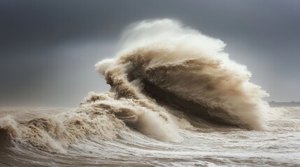 Fury of Nature: Climate Change's Impact on Coastline Devastation with Ultra-Detailed, Cinematic Light